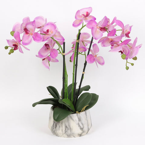 Nearly Natural Orchid Phalaenopsis Artificial Arrangement in Vase