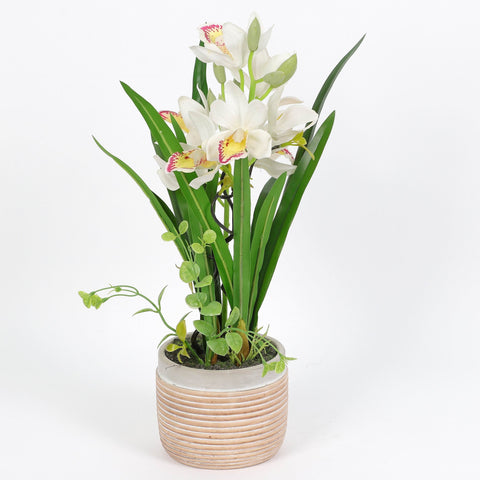 Nearly Natural Orchid Phalaenopsis Artificial Arrangement in Vase