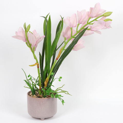 Nearly Natural Orchid Phalaenopsis Artificial Arrangement in Vase