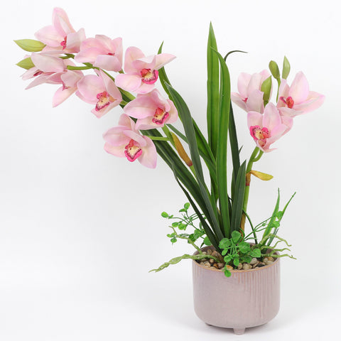 Nearly Natural Orchid Phalaenopsis Artificial Arrangement in Vase