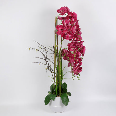 Nearly Natural Orchid Phalaenopsis Artificial Arrangement in Vase