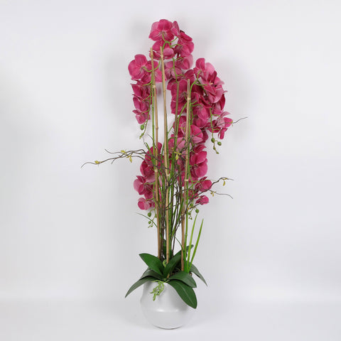 Nearly Natural Orchid Phalaenopsis Artificial Arrangement in Vase