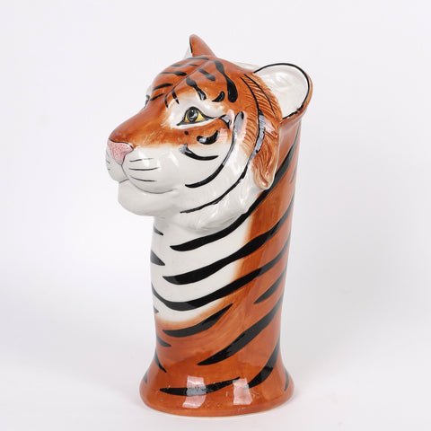 Ceramic Tiger Decoration | Ceramic Vase | Boho Home Decor