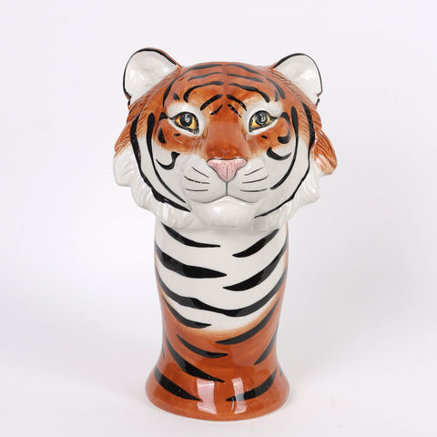 Ceramic Tiger Decoration | Ceramic Vase | Boho Home Decor