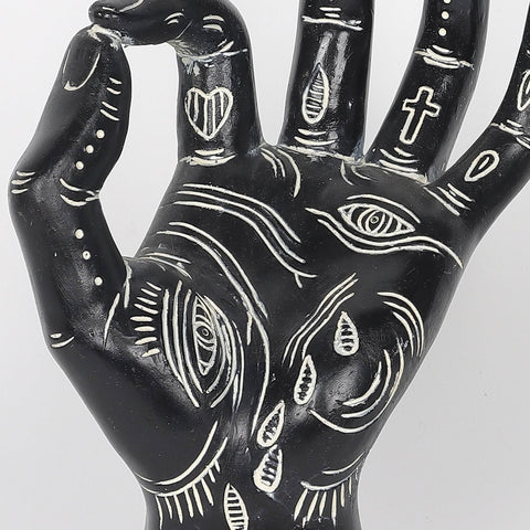 5.5*5.0*8.5''Resin Black Hand Décor