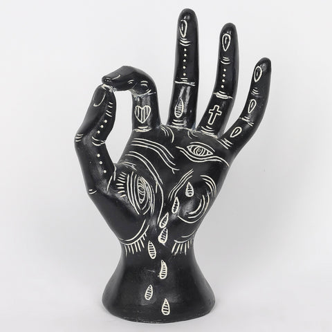 5.5*5.0*8.5''Resin Black Hand Décor