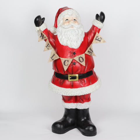 Christmas 21.0*14.0*36.0'' Resin Welcome Santa Décor
