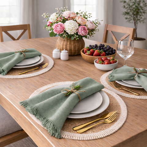 Set of 2 Frayed Aspen Napkin 22in. x 22in.
