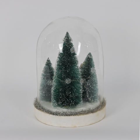 Christmas Glass Dome W/ Led Decor
