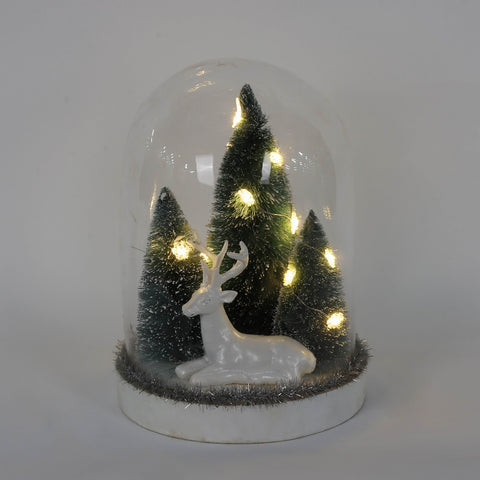 Christmas Glass Dome W/ Led Decor