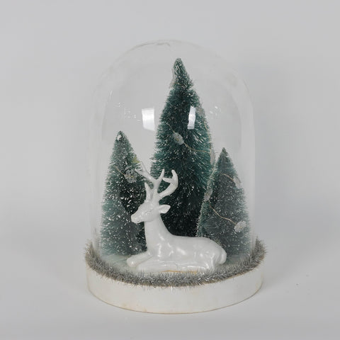 Christmas Glass Dome W/ Led Decor
