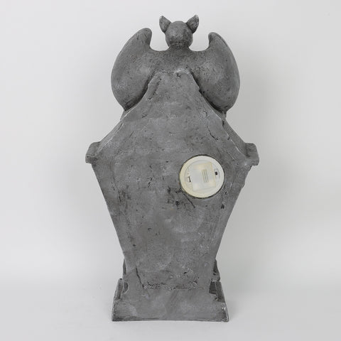 25.5''Light-Up RIP Tombstone with Stacked Skulls Halloween Decoration – Spooky Indoor/Outdoor Décor