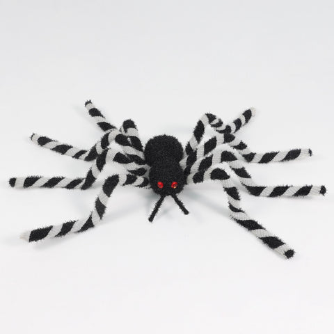 Halloween Black and White Striped Spider Halloween Décor