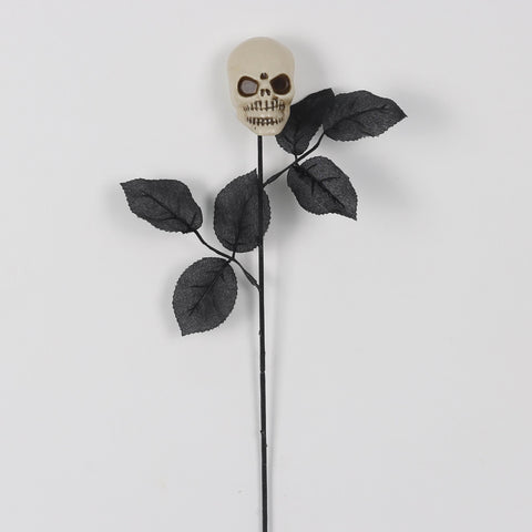 Halloween Glitter Rose with Skull Halloween Decor