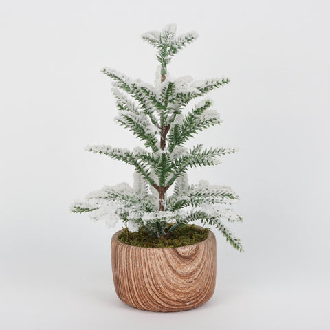 Dh Potted Flocking Tree 12.25 In