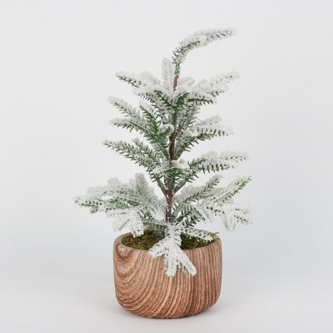 Dh Potted Flocking Tree 12.25 In