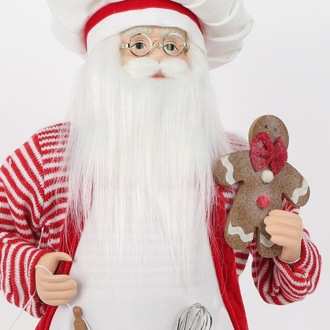 18" Baking Santa With Gingerbread:Red:Medium (9" - 11")