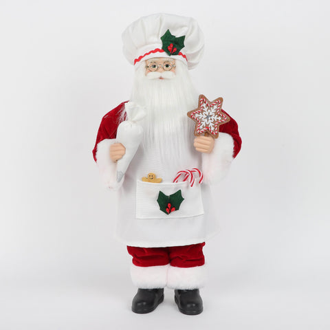 18" Baking Santa With Gingerbread House