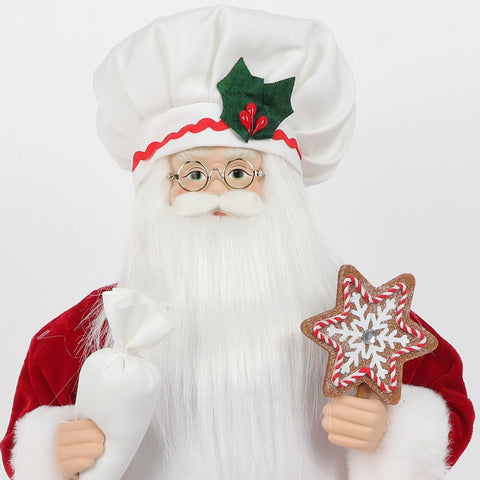 18" Baking Santa With Gingerbread House