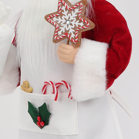 18" Baking Santa With Gingerbread House