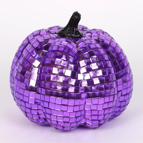 Sparkling Mosaic Pumpkin Decor | Sequin Halloween & Fall Tabletop Accent