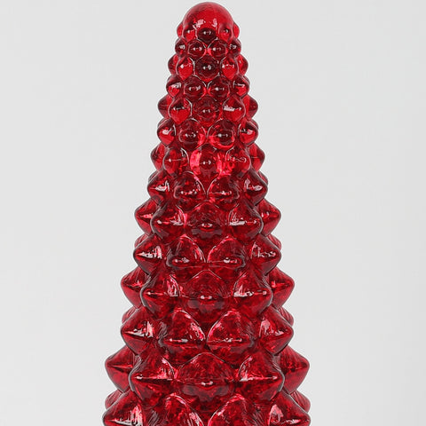 Christmas 5.0*12.0*0.0'' Red Glass Tree Décor W/Lite | Christmas Decor | Festive Holiday Decoration