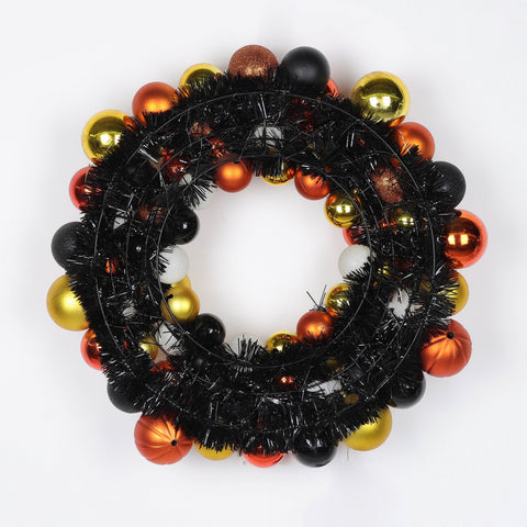 ?18.0*4.75'' Gold/Yellow Foam Ball Wreath W/Lite Décor