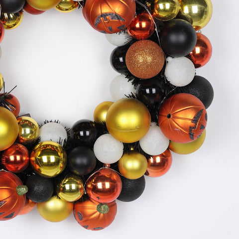 ?18.0*4.75'' Gold/Yellow Foam Ball Wreath W/Lite Décor