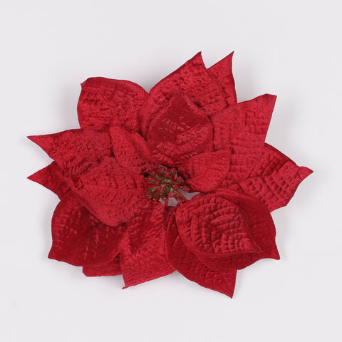 Christmas Red Poinsettia Clip