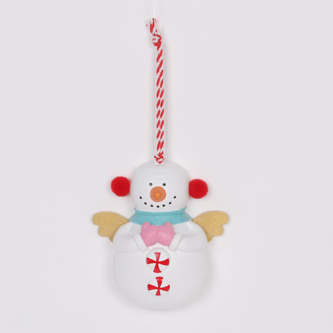 Cheerful Snowman Christmas Ornament with Red Earmuffs