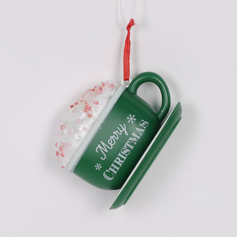 Green Hot Cocoa Cup Christmas Ornament