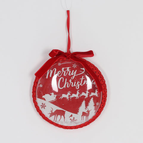 Merry Christmas Dome with Artificial Snow Ornament