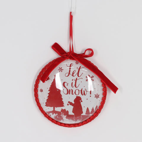 Christmas Let It Snow Dome with Artificial Snow Ornament