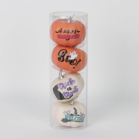Halloween Assorted Pumpkin Set (Pack of 4)| Seasonal Decor Collection