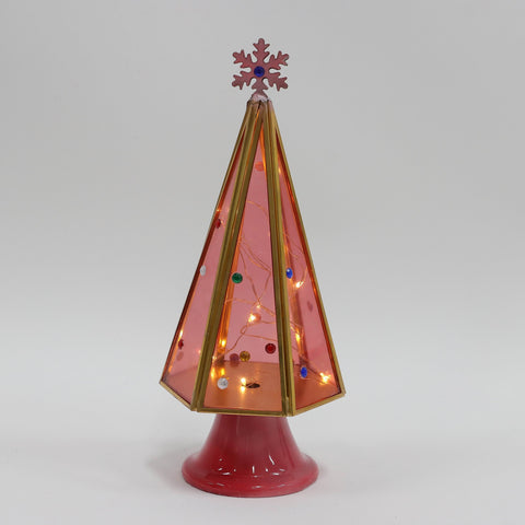 Christmas Glass Lighted Tree