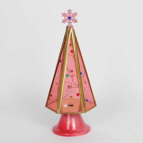 Christmas Glass Lighted Tree