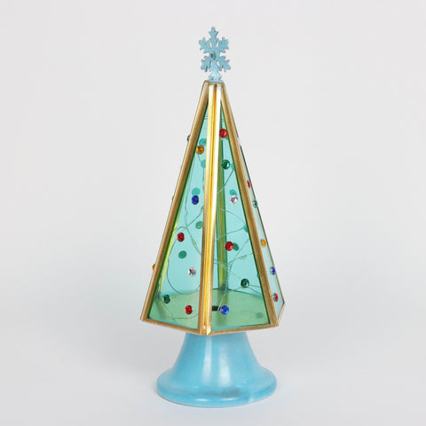 Christmas Glass Lighted Tree