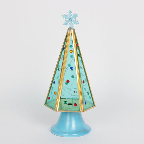 Christmas Glass Lighted Tree