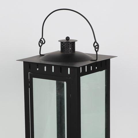 Christmas 9.75*9.75*34.0'' Black Metal Lantern Décor | Christmas Decor | Festive Holiday Decoration