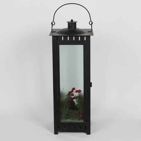Christmas 9.75*9.75*34.0'' Black Metal Lantern Décor | Christmas Decor | Festive Holiday Decoration