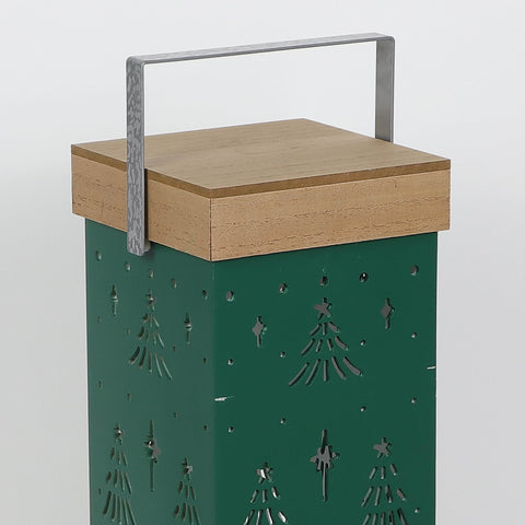 Christmas 7.25*7.25*24.0'' Metal Lantern Décor | Christmas Decor | Festive Holiday Decoration