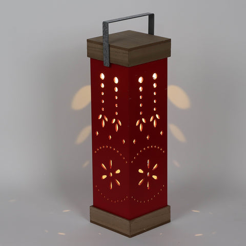 Christmas 6.0*6.0*19.5''Red Metal Lantern Décor | Christmas Decor | Festive Holiday Decoration