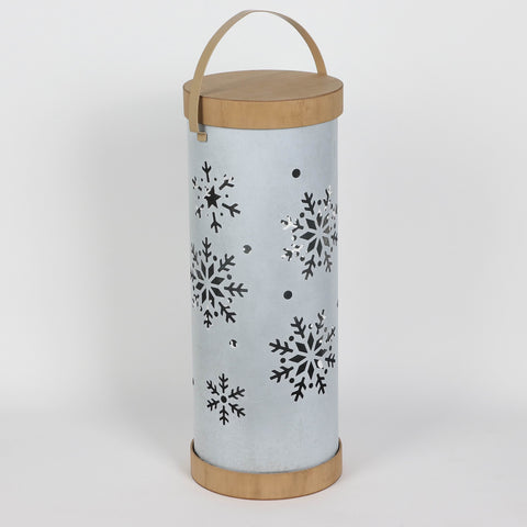 Christmas 9.5*24.375*0.0''White Metal Lantern Décor | Christmas Decor | Festive Holiday Decoration