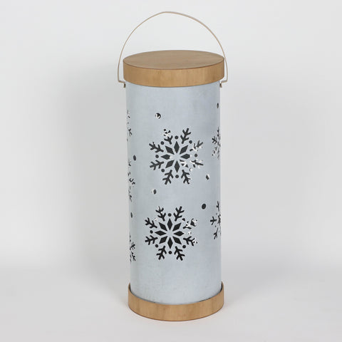 Christmas 9.5*24.375*0.0''White Metal Lantern Décor | Christmas Decor | Festive Holiday Decoration
