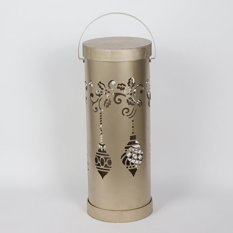 Christmas 9.5*24.5''Gold  Metal Lantern Décor | Christmas Decor | Festive Holiday Decoration