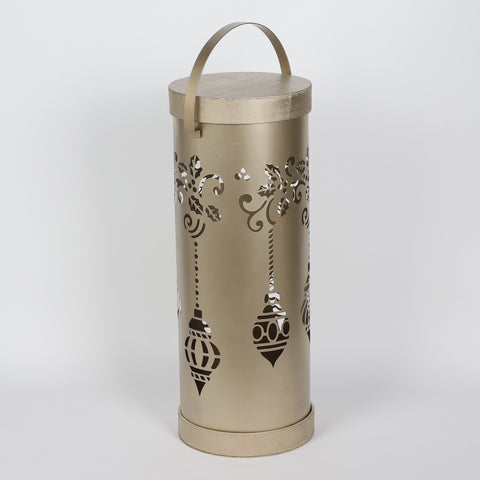 Christmas 9.5*24.5''Gold  Metal Lantern Décor | Christmas Decor | Festive Holiday Decoration