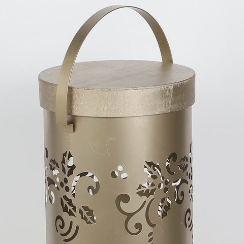 Christmas 9.5*24.5''Gold  Metal Lantern Décor | Christmas Decor | Festive Holiday Decoration