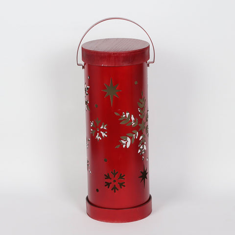 Christmas8*21.0''Red  Metal Lantern Décor | Christmas Decor | Festive Holiday Decoration