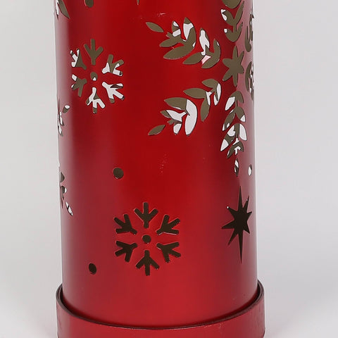 Christmas8*21.0''Red  Metal Lantern Décor | Christmas Decor | Festive Holiday Decoration