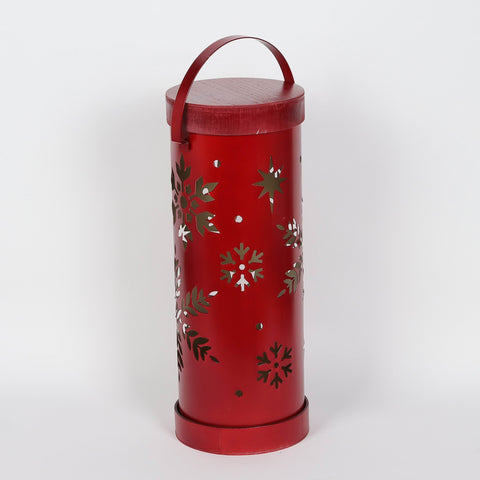 Christmas8*21.0''Red  Metal Lantern Décor | Christmas Decor | Festive Holiday Decoration